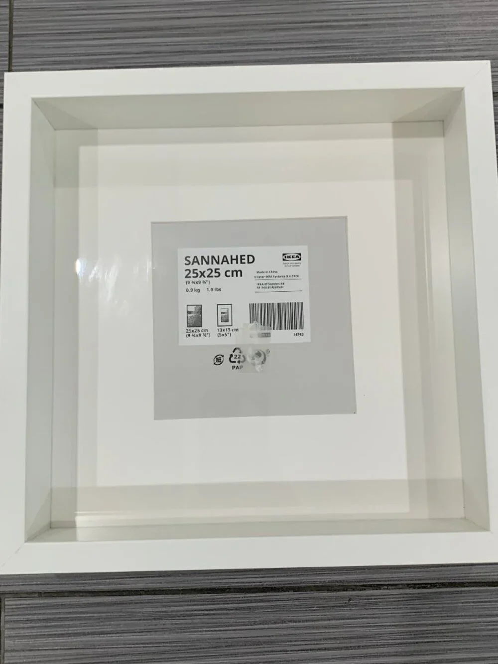 IKEA Sannahed Shadow Box Frame White 9.75x9.75 Square 3D Picture Display New